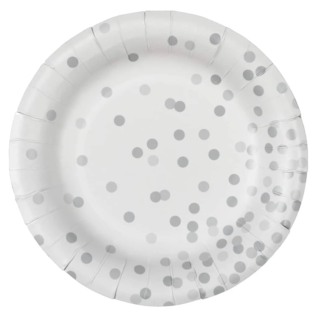 Cheap π 12 Packs: 12 ct. (144 total) Silver Dots 7" Round Plates by Celebrate It™ β 1 Cheap π 12 Packs: 12 ct. (144 total) Silver Dots 7" Round Plates by Celebrate It™ β