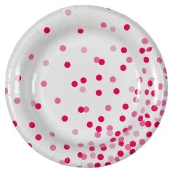 Cheap 🔔 12 Packs: 12 ct. (144 total) Pink Dots 7" Round Paper Plates by Celebrate It™ 🔥