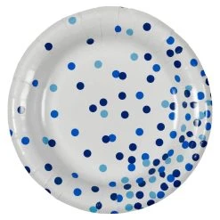 Discount 😍 12 Packs: 12 ct. (144 total) Navy Dots 7" Round Paper Plates by Celebrate It™ ⌛