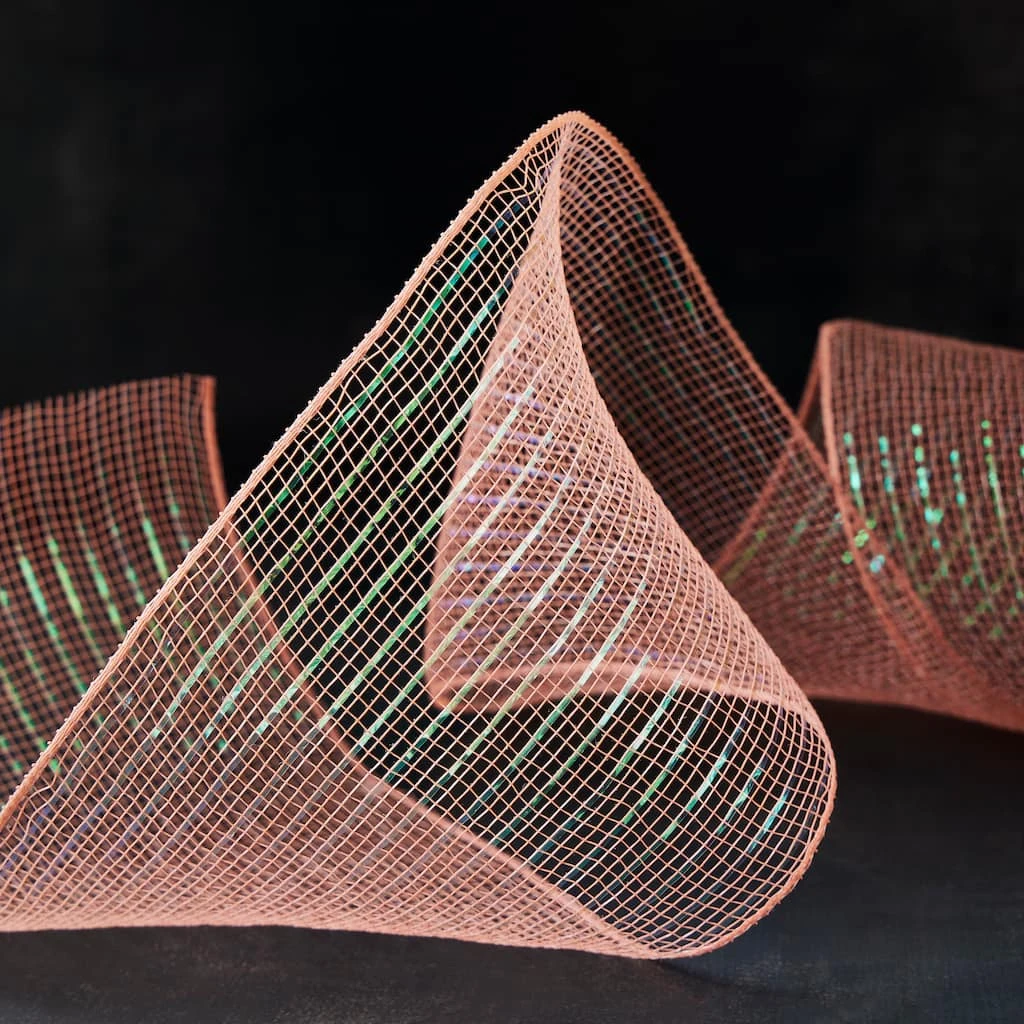 Budget ✨ 12 Pack: 5.5" Mesh Coral Ribbon by Celebrate It™ ⌛ 2 Budget ✨ 12 Pack: 5.5" Mesh Coral Ribbon by Celebrate It™ ⌛ - Image 2