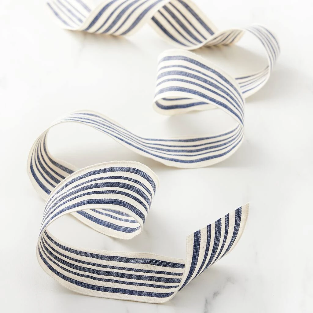 Promo ✔️ 12 Pack: 2.5" Faux Cotton Wired Striped Ribbon by Celebrate It™ Décor 🧨 2 Promo ✔️ 12 Pack: 2.5" Faux Cotton Wired Striped Ribbon by Celebrate It™ Décor 🧨 - Image 2